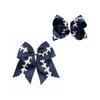 Girls Cheerleader Jumbo Bow Ponytail Holder Hairbow Girl Teen Hair Accessories JB81 (Hair Clip-Navy Blue)