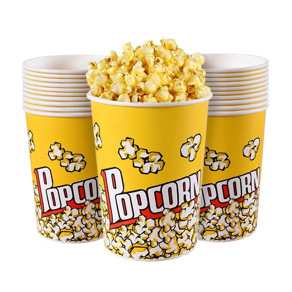 MyLifeUNIT Popcorn Boxes, 32 OZ Paper Popcorn Containers for Party and Movie Night (20 Pack)