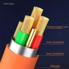 Seadiquiet Orange 3 in 1 Multi USB Cable 100W Multi Charger Cable Fast Charging Cable Fast and Stable Charging to Various Mobile Phones with Type-C/Android/Charging Ports(2m/78.7inch)