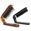 Yasdyri Travel Folding Hair Brush Portable Pocket Boar Bristle Brush for Women, Men, and Children, Folding Mini Boar Bristle for Wet and Dry Hair, Curly and Detangle 2 Pack
