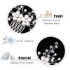 Yokawe Bridal Wedding Hair Comb Silver Crystal Bride Side Combs Pearl Hair Accessories for Women and Girls