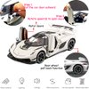 Therina Toy Cars Model Koenigsegg Jesko 1/24 White Alloy Collectibles Die-cast Vehicles with Sound and Light