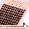 YOONOYA 144pcs Lash Extension Kit DIY Lash Clusters Eyelash Extension Kit, 8-16mm Mix D Curl Individual Lashes Kit with Lash Bond and Seal Lash Tweezers for Self Use (KIT-QD-8-16mm)