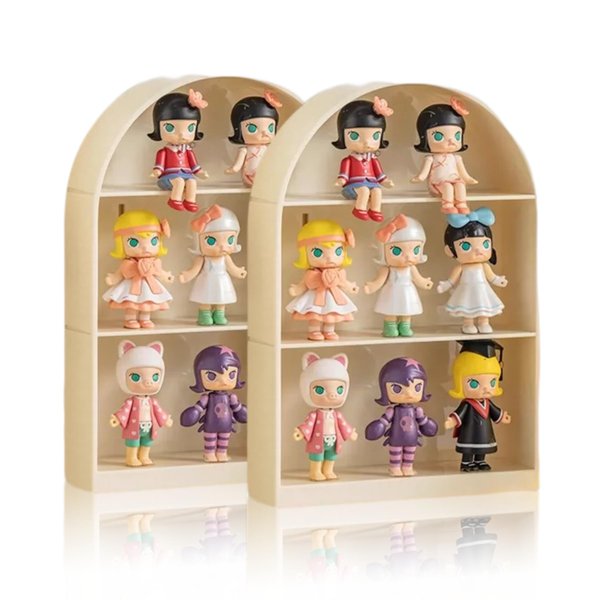 Blind Box Shelf, Wall Mounted Wooden Figures Showcase Dust Proof Action Figures Display Case for Dolls