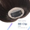 REDMENCO Bangs Clip in Hair Extensions, 100% Real Virgin Human Hair Dark Brown Color No 2, Wispy Air Curved with Temples for Women Daily Wear