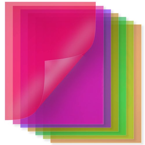 Binditek 20 Pack 10 Mil PVC Binding Presentation Covers, Clear Binding Front Covers, 8-1/2 x 11 Inches Report Cover for Binding, Letter Size, Square Corners, Un-Punched, Multi Color, Office Supplies