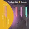 Goodofferplace 3 PCS Rat Tail Combs Parting Rattail Combs Teasing Fine Tooth Comb with Metal Pick for Curly Hair,Detangling Combs for Women,Parting Combs for Braiding,Styling Hair(Pink Purple Green)