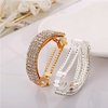 AKOAK 1 Pack Delicate Diamond Set Pony Tail Buckle Diamond Temperament Spring Clamp Arch Gold Girl's Turnaround Alloy Hair Tiara (Silver)