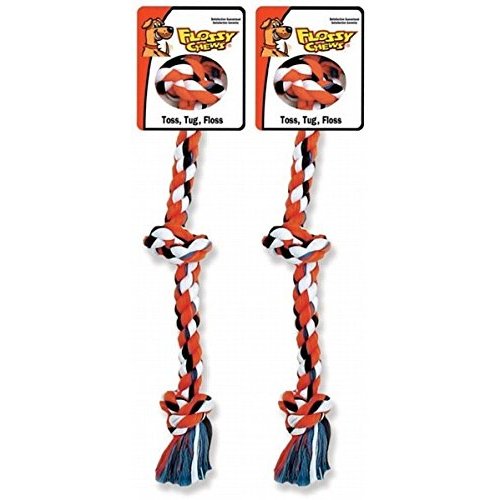 Mammoth Pet 2 Pack of Flossy Chews Knot Rope Tug Dog Toy, Medium 20-Inch