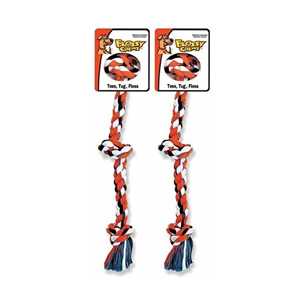 Mammoth Pet 2 Pack of Flossy Chews Knot Rope Tug Dog Toy, Medium 20-Inch