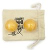 Surtiycrii 2 Inch Natural Yellow Jade Baoding Ball China Health Care Hand Exercise Massage Ball Stress Relief