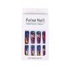 RUOKEXIN Acrylic Press on Nails Long Coffin Fake Nails with Nails Glue Long Ballet False Nails with Water Ripple Rainbow Designs Colorful Full Cover Artificial Nails Press Ons Stick on Nails 24Pcs