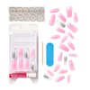 KISS Jelly Fantasy On-Trend Translucent Nails, Long Sculpted Glue-On/Press-On Fake Nails Kit, “Sweatpants”, with Gel Nail Glue, 24 Mega Adhesive Tabs, Mini File, Manicure Stick, & 28 False Nails