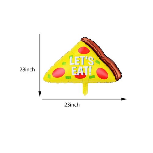6PCS Pizza Foil Balloons Pizza Mylar Foil Balloon for Pizzaria Themed Birthday Decorations Supplies