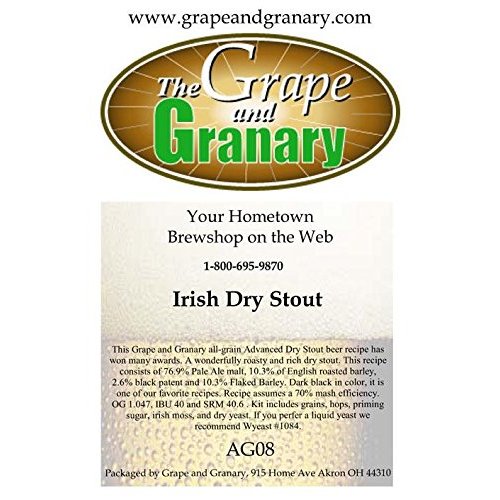 Grape and Granary All Grain Irish Dry Stout Beer Brewing Kit- For 5 US Gallons