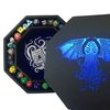 Fantasydice-Cthulhu Tome-Blue- Dice Tray - 8" Octagon with Lid and Dice Staging Area- Holds 5 Sets(7 Dice Set/Standard) for All Tabletop RPGs Like D&D, Call of Cthulhu, Shadowrun.