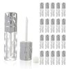 COSIDEA 16pcs Round 5ml 0.17oz silver Empty lip gloss tubes with wand prismatic Lipgloss tube containers for lip oil packing