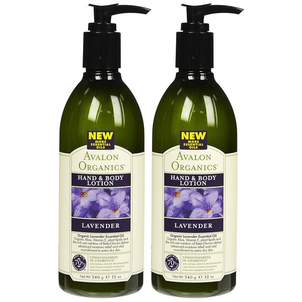 Avalon Organics Lavender Hand and Body Lotion, Travel Size, Pack of 2