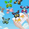SANYIYIBA 18Pcs Flying Butterfly Craft Kit with Painting Brushes Coloring Books Paper Butterflies and Wind-Up Toys - DIY Gifts for Kids' Birthdays Parties and Outdoor Fun