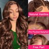 studyy 13x4 Chocolate Brown Body Wave Lace Front Wigs Human Hair with Baby Hair 180 Density Body Lace Frontal Human Hair Wigs Pre Plucked Hairline 4# Brown Wig 20 inch