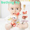 BIBEBRE Musical Rabbit Light-Up Toy and Teething Ring for Toddlers Sensory Chew and Fine Motor Skills Toy Baby Rattle and Teething Toys for 6 12 18 Month Babies (Rabbit)