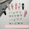 KACHIMOO 100 PCS Butterfly Nail Charms Silver Nail Butterfly Charms Gold Butterfly Charms Butterfly Charms for Nails 3D Nail Charms for Acrylic Nails