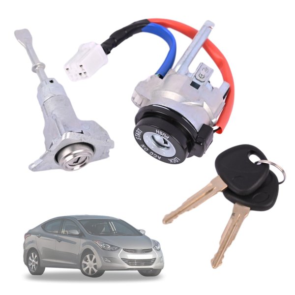 Getfarway Car Full Lock Cylinder Set 81970-3XA00 81910-3XA00 Compatible with Hyundai Elantra 2011 2012 2013 2014 2015 2016 1.8L 2.0L 1 x Ignition Switch /1 x Front Left Door Lock /2 x Universal Keys
