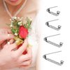 50 Pcs Brooch Pins, Silver Bar Pins, Secure Back Clasp with Back Bar Fastener, Pin Badge Backs with Holes, 4-Size Pack of Safety Pins (50)