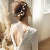 40Pcs Small Flower Hair Clips for Women, Mini Rhinestone Pearl Hair Clips White Hair Clips Wedding Hair Accessories for Women Girls