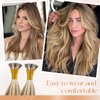 MioYio I Tip Hair Extensions Human Hair 30G/Pack Human Hair Itip Human Hair Extensions #P7/60A Pre Bonded I Tip Real Hair Extensions Long Straight Chocolate Brown to Caramel Blonde 14Inch