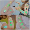 297PCS Animals Temporary Tattoos for Kids Glow in The Dark Unicorn Tattoos Sticker Luminous Waterproof Dino Temporary Tattoos for kids Christmas Party Supplies (16 Sheets Glow Style)