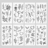 Oottati 50+pcs Floral Flower Temporary Tattoos Butterfly Rose Wave Leaf Bird Suit for Women and Girls