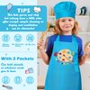 Kid Apron and Chef Hat Set - R HORSE 2Pcs Adjustable Children Blue Artist Kitchen Apron, Dress up Role Play Chef Toy Cooking Baking Painting and Training Kits Funny Birthday for Kids