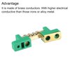 MECCANIXITY Terminal Ground Bar Screw Block Barrier Brass 4 Positions Green for Electrical Distribution