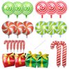 GELOUBO 24Pcs Christmas Party Decorations, Candy Cane Gift Box Mylar Foil Balloons for Christmas Elf New Year Party Supplies