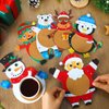 166pcs Christmas Coaster Craft Kit 12 Set Winter Foam Craft for Kids DIY Santa Claus Reindeer Elf Snowman Table Cup Mats Xmas Holiday Party Decor Supplies Favors for Gift Home Classroom Activities