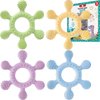 XYUNMUU Baby Rudder Teether 4 Pack | 6 Teeth Contact Points Silicone Teether Toy for Baby, Reaches Front, Back, and All New Teeth Types, Easy to Hold, BPA-Free (Baby-4 Pack)