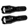 2 Pack LED Tactical Flashlight Water Resistant Military Grade 2000 Lumens 5 Modes Zoom Function Ultra Bright Torch