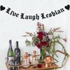 Sursurprise Lesbian Bachelorette Party Decorations, Live Laugh Lesbian Banner, Gothic Old English Emo Goth Queer Gay Pride LGBTQ+ Hen Party Decor Supplies