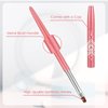 cobee Nail Clean Up Brush, 3PCS Nail Art Clean Up Brushes Nail Painting Brushes Nail Remover Brush Nail Pen Painting Tools for Nail Art Design Manicure Mistake Cleaning(Round, Angled, Flat, Rose Red)
