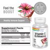 Solaray Vitamin C & Echinacea Root | Healthy Immune System Support w/ 500 mg VIT C & 300 mg Echinacea Per Capsule | Non-GMO & Vegan | 120 VegCaps