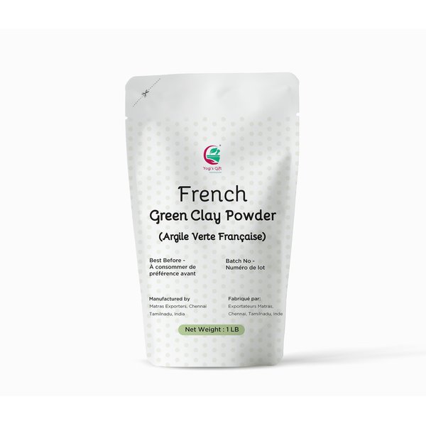 French Green Clay Powder 1lb | Deep Facial Cleanser | Skin Softening Organic Face Mask | Natural Detoxifying Mask | Argile Verte | By Yogi's Gift®