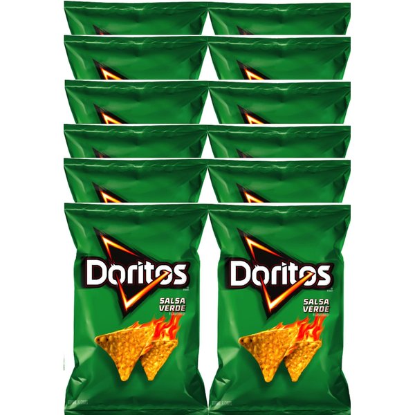 Doritos Salsa Verde Flavored Tortilla Chips 10 oz Bags (12)