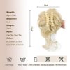 CINHOO Messy Bun Hair Piece for Women with Claw Clip Hair Extensions Platinum Blonde Bun,Curly Wavy Hair Bun Clip in Claw Chignon Ponytail Hairpieces with Long Beard Tousled (613#)