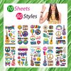 Groovy Party Temporary Tattoos, 80 Glitter Styles Hippie Party Decoration, 70s Peace Love Party Favors, Birthday Party Supplies, Hippie Party Accessories