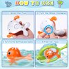 FICCURYS Baby Bath Toys Set,Wind Up Pool Toys for Toddlers 1-3,Kids Magnetic Fishing Toys with Fishing Rod,Fishing Net and 4Pcs Brightly Colored Whales,Boys and Girls Birthday Gifts
