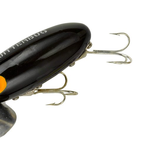 Arbogast Jitterbug Topwater Bass Fishing Lure - Excellent for Night Fishing, Black, G600 (2 1/2 in, 3/8 oz)