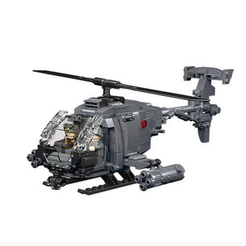 BDYDT AH-6i Helicopter Model Building Blocks Set（400PCS）-Military Historical Collection Model.Toys Gifts for Kid and Adult