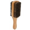 Brrnoo Double Sided Beard Brush, Imitation Bristle with Rubber Wood Handle for Men, Mustache Brush, Beard Grooming Tool - Brown