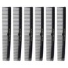 Allegro Combs 420 Cutting Combs Hair Stylist Barbers Combs Beard Comb Mustache Mens Women Toddler Boys Braiding Hair Parting USA 6 Piece (Black)